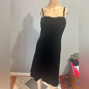 Ralph Lauren Black velour evening dress with crystal embellishments size 4